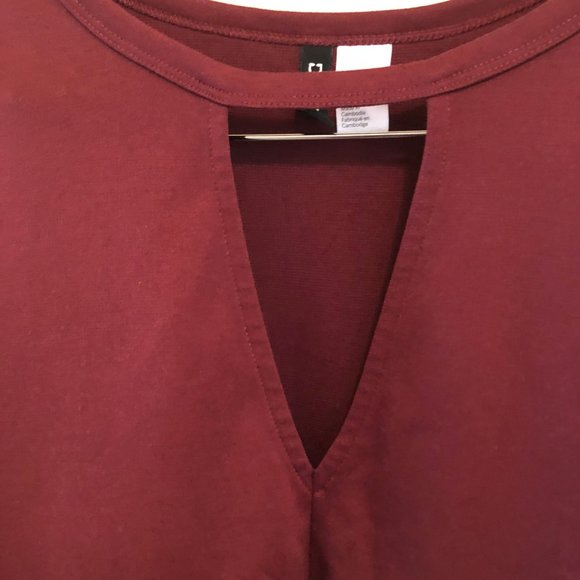 H&M Burgundy Cut Out Blouse - Picture 2 of 4